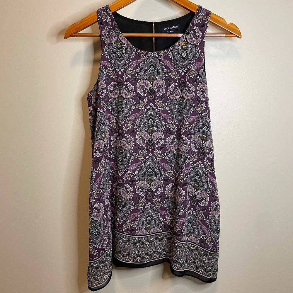 Max Edition Purple Boho Double Layer Tank Top